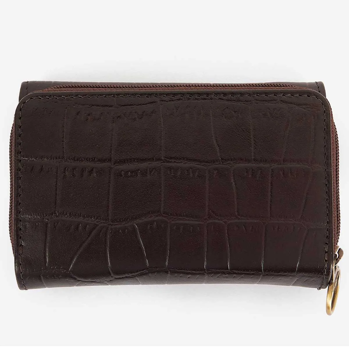 BARBOUR Faux Croc French Purse - Classic Black Cherry
