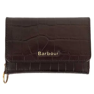 BARBOUR Faux Croc French Purse - Classic Black Cherry