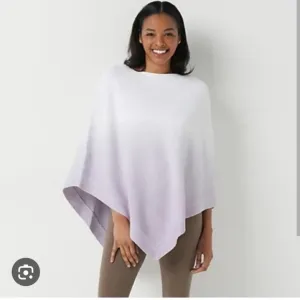 Barefoot Dreams Cozy Chic ultra lite knit women's ombre purple poncho one size