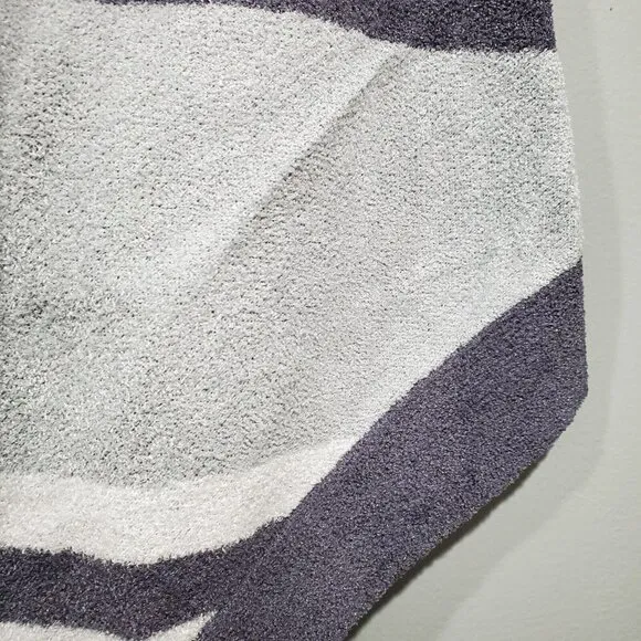 Barefoot Dreams Cozy Chic Ultra Lite Ocean Breeze Blue/Gray Stripe Poncho One Sz