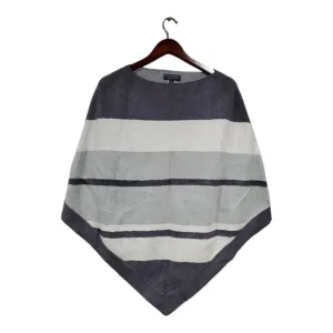 Barefoot Dreams Cozy Chic Ultra Lite Ocean Breeze Blue/Gray Stripe Poncho One Sz