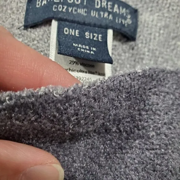 Barefoot Dreams Cozy Chic Ultra Lite Ocean Breeze Blue/Gray Stripe Poncho One Sz