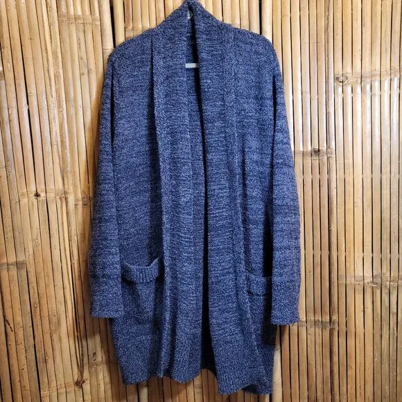 Barefoot Dreams Cozychic Cali Cardigan XL Black Heather
