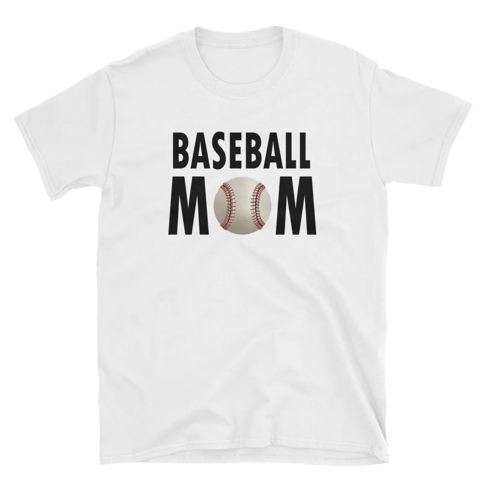 Baseball T Shirt Mother's Day T Shirt Gift Idea for Women White Unisex Baseball Mother T-Shirt