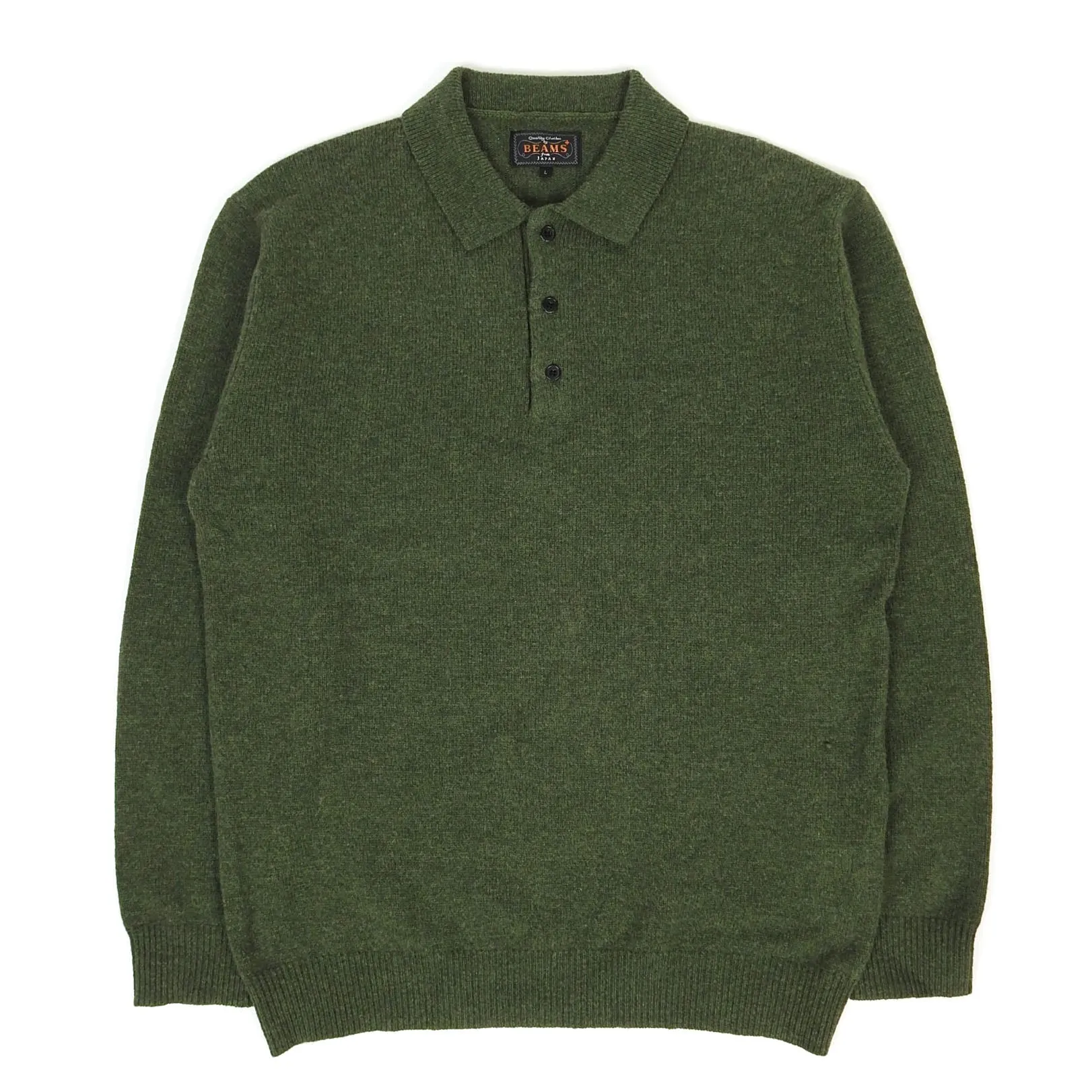 Beams  Knit LS Polo Size Large