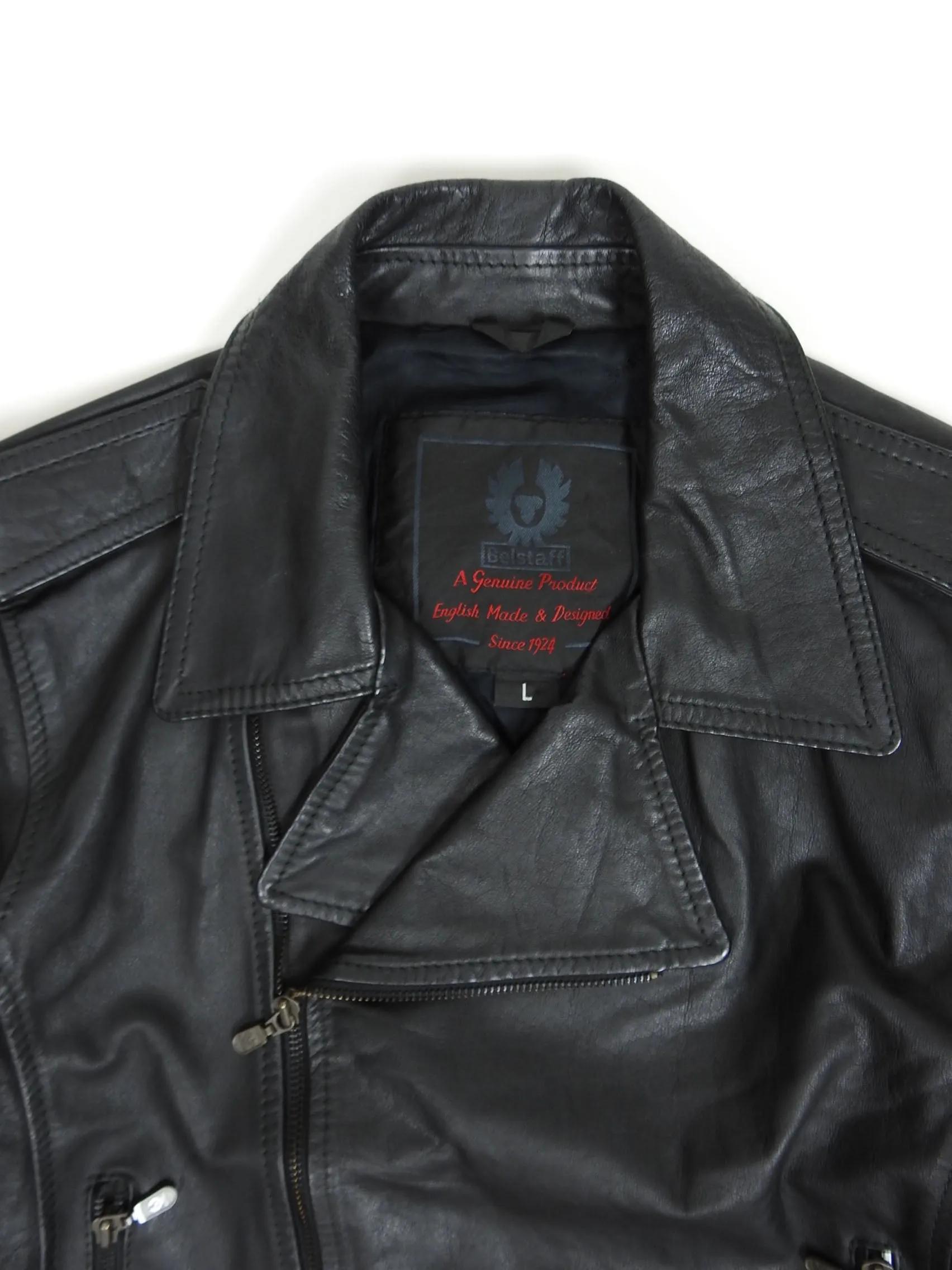 Belstaff Leather Biker Jacket Size Large