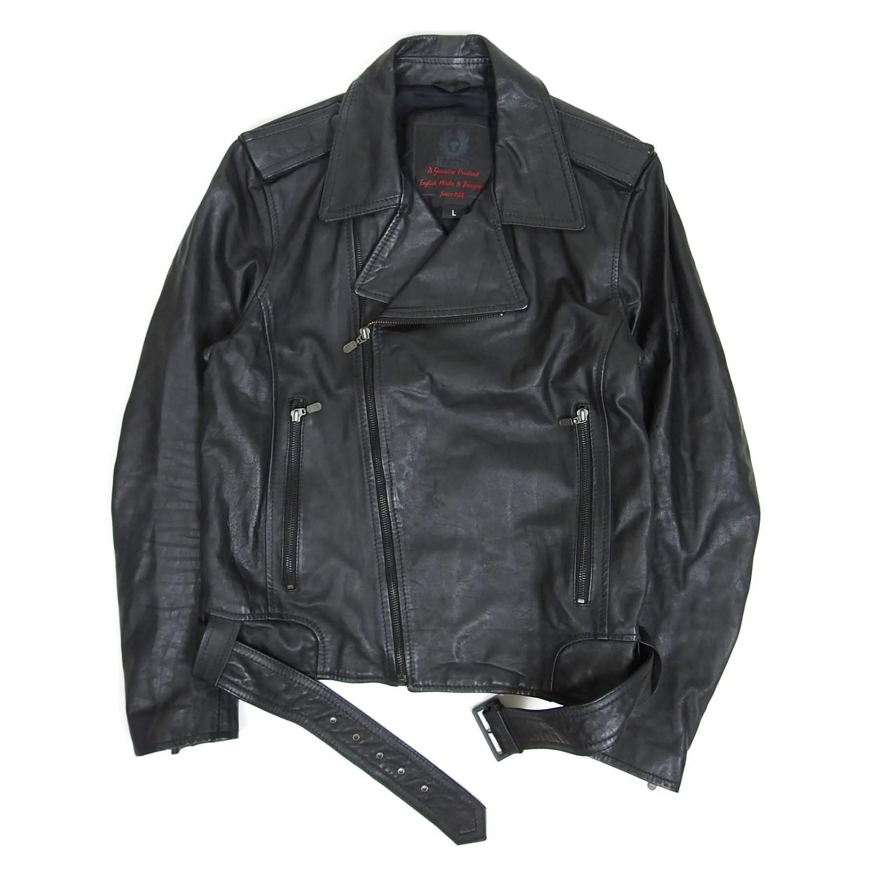 Belstaff Leather Biker Jacket Size Large