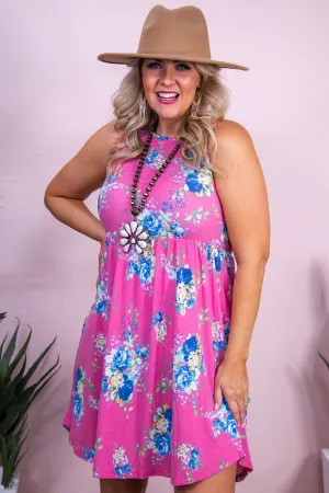 Better Days Ahead Vintage Pink/Multi Color Floral Babydoll Dress - D5456VPK