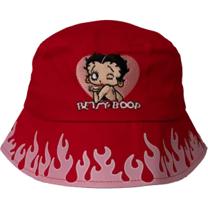 BETTY BOOP FLAMES BUCKET HAT (RED/PINK)