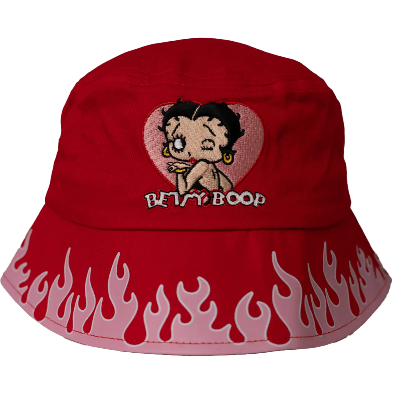 BETTY BOOP FLAMES BUCKET HAT (RED/PINK)