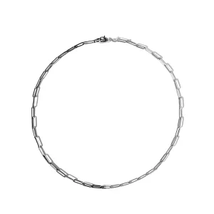 Bi-Colour Paperclip Chain Choker in Black and White Gold
