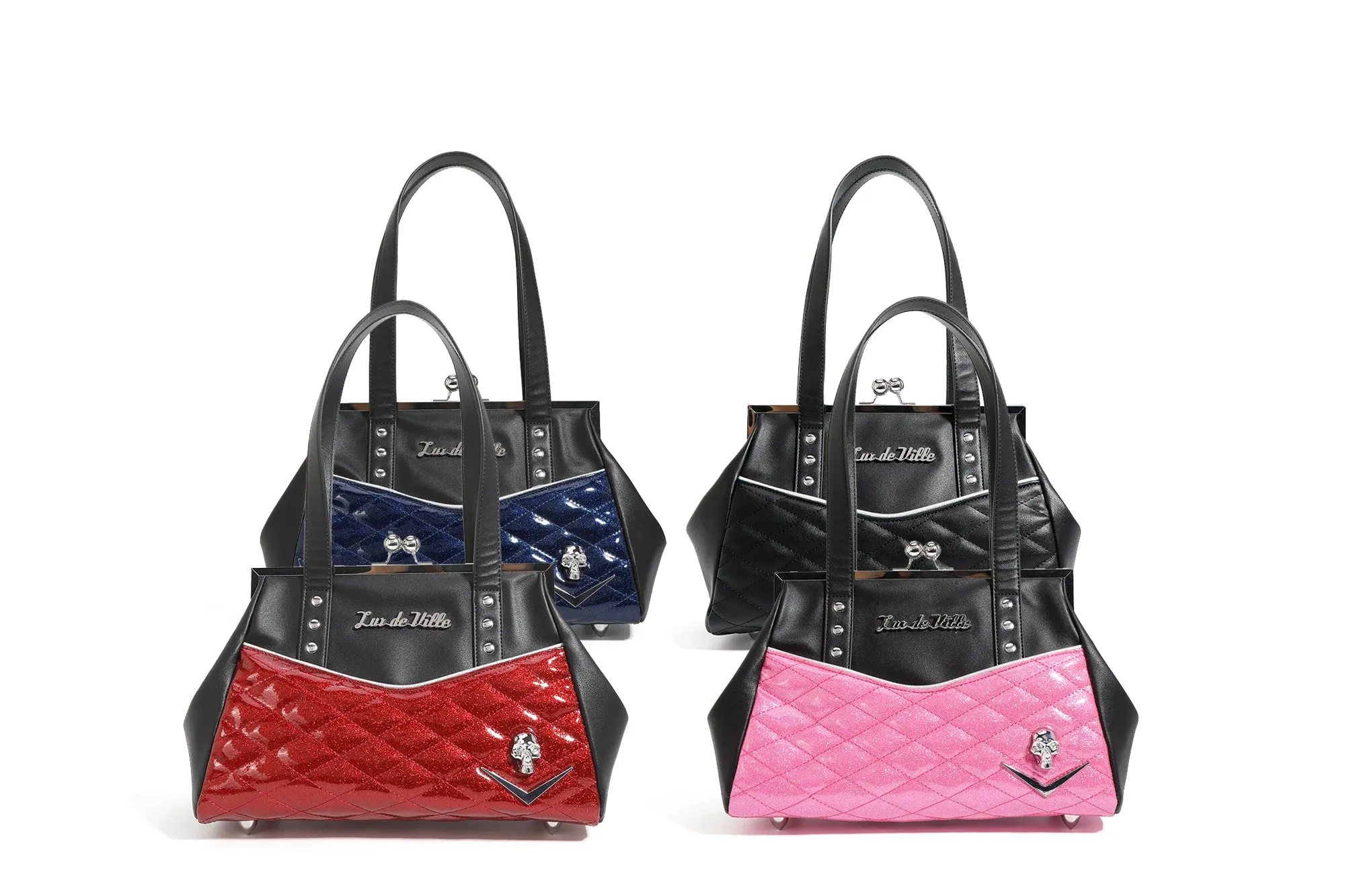 Black & Royal Blue Sparkle Femme Fatale Kiss Lock