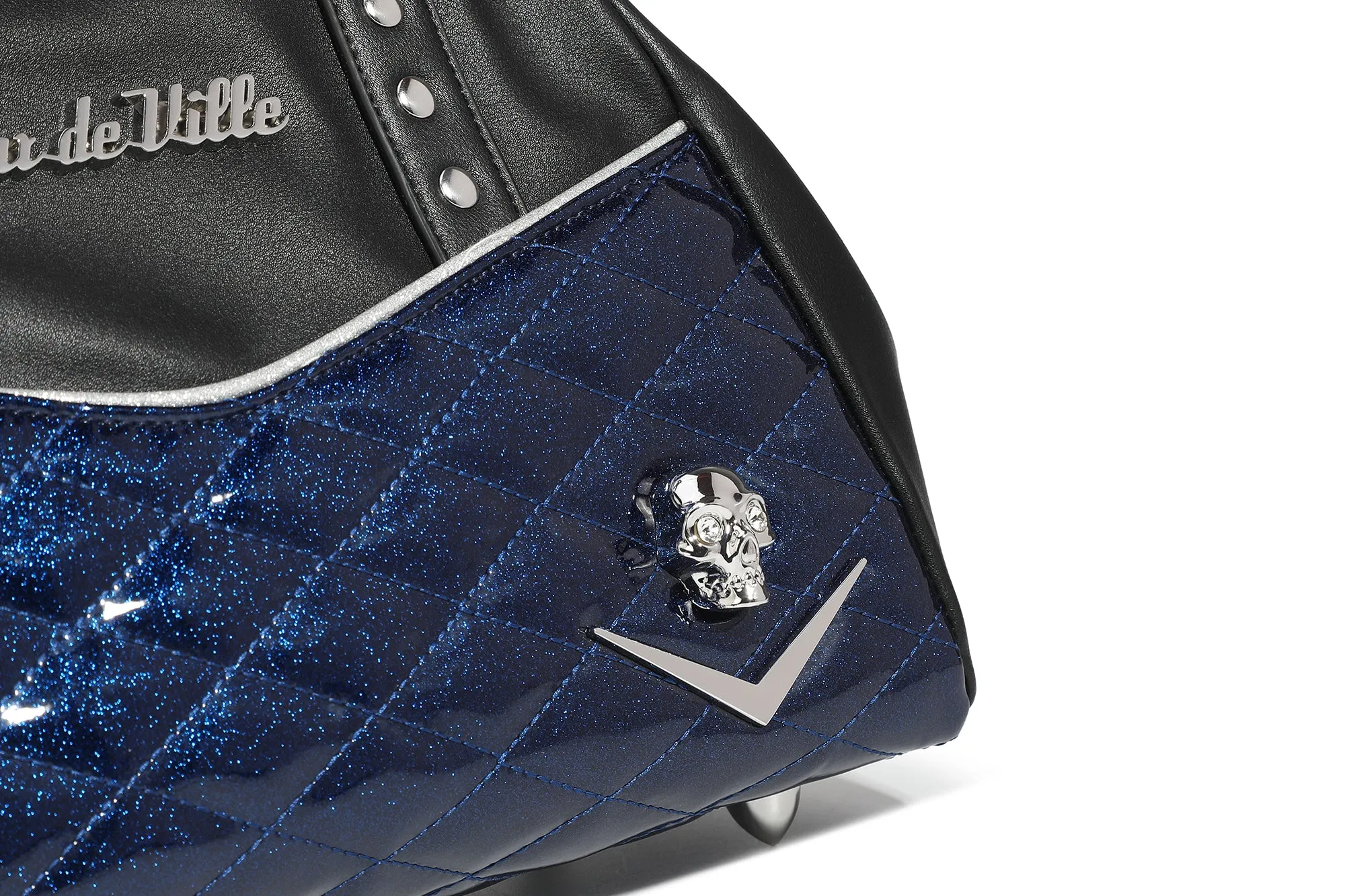 Black & Royal Blue Sparkle Femme Fatale Kiss Lock