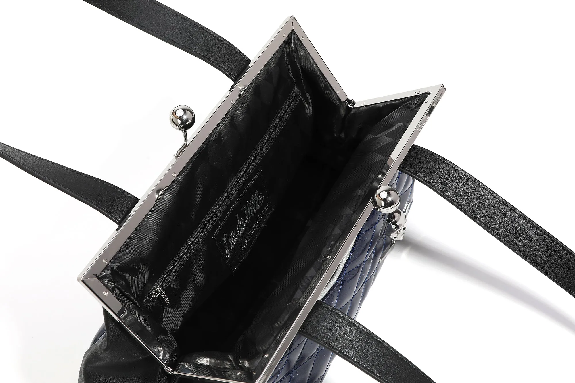 Black & Royal Blue Sparkle Femme Fatale Kiss Lock