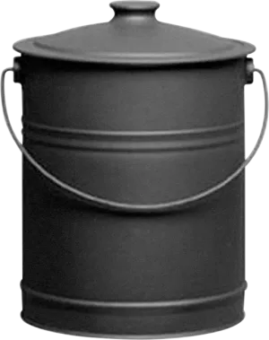 Black Steel Coal Bucket With Lid