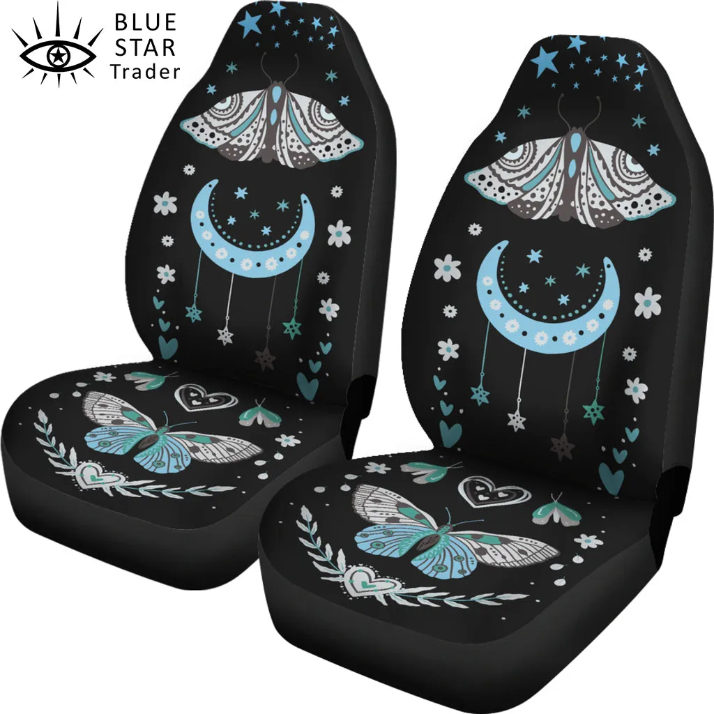 Blue Boho Butterfly Car Seat Covers (set of 2)