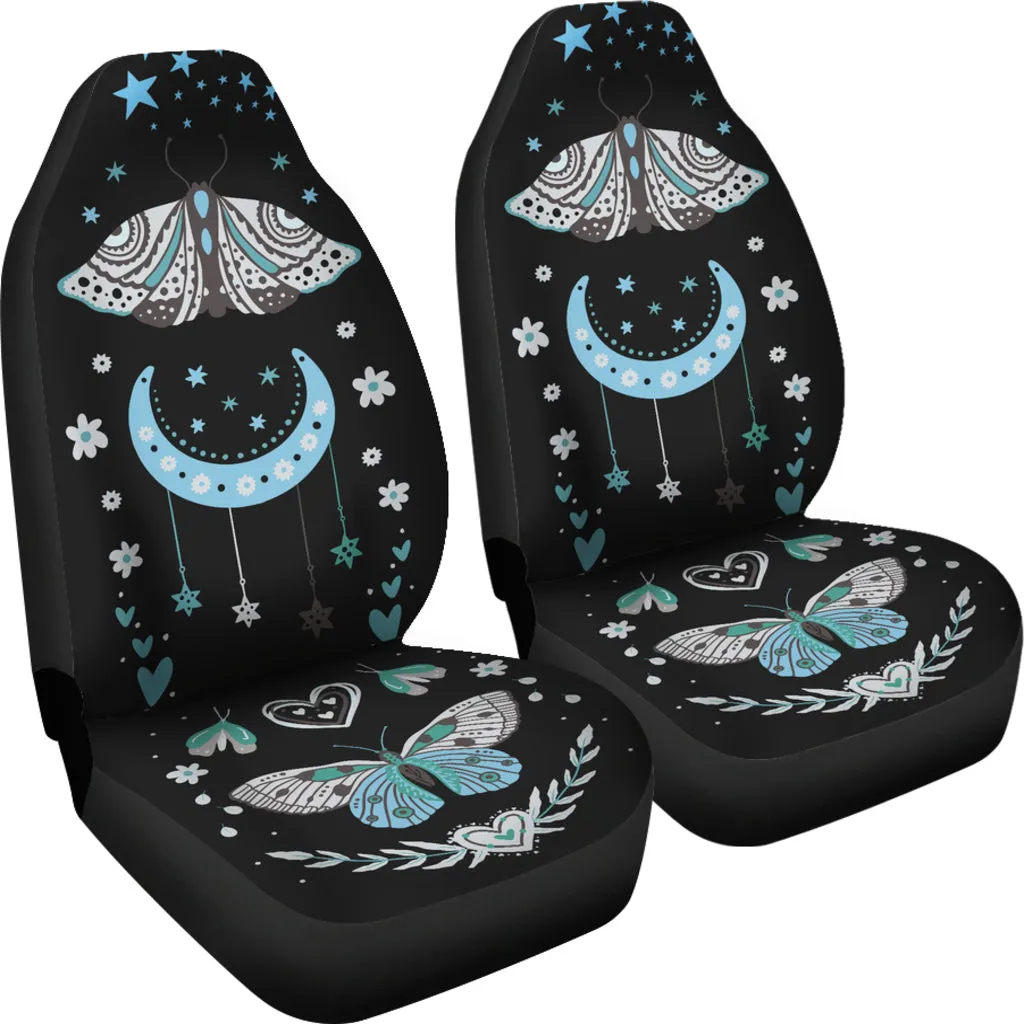 Blue Boho Butterfly Car Seat Covers (set of 2)