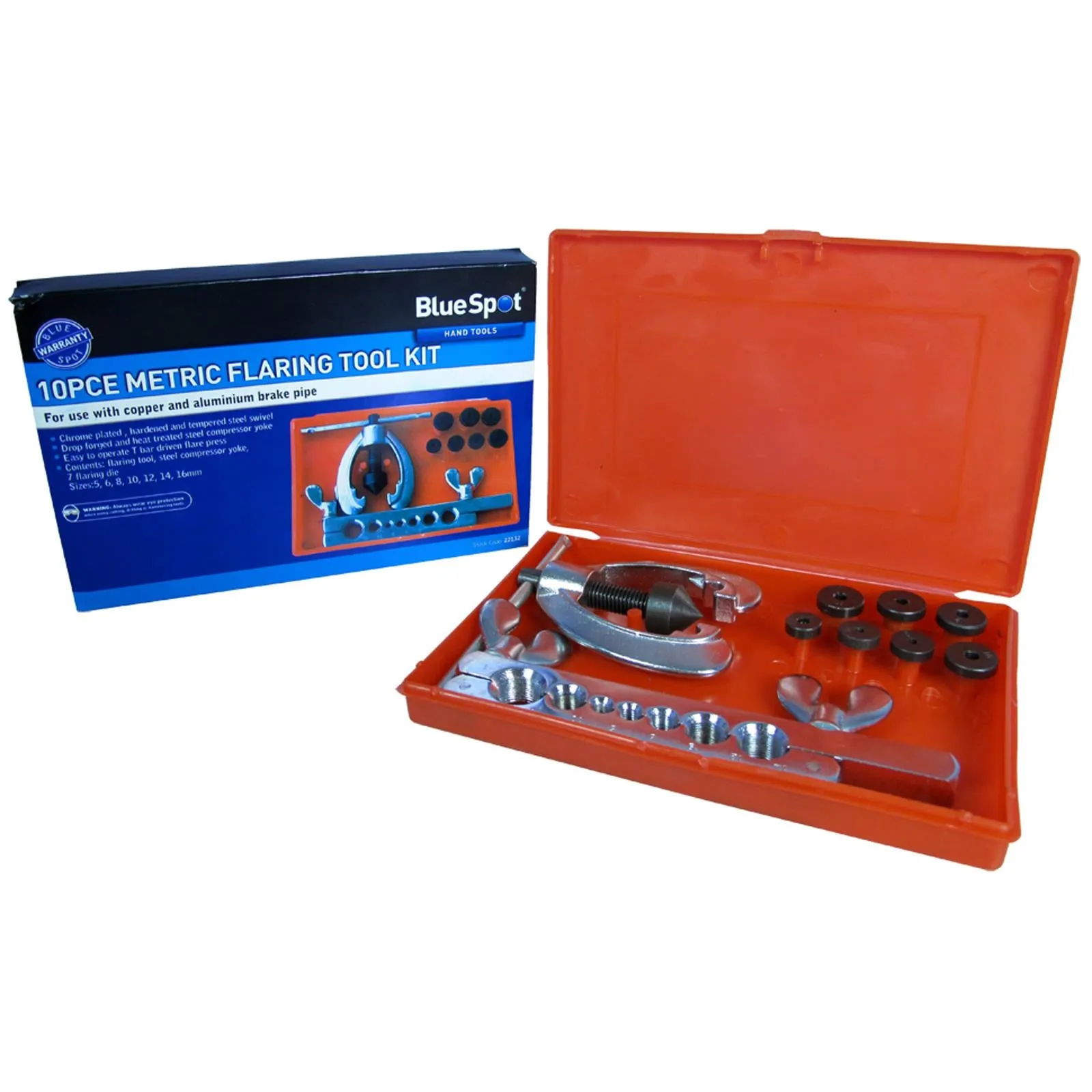 BlueSpot Pipe Flaring Tool Kit 10 Piece Metric 5-16mm