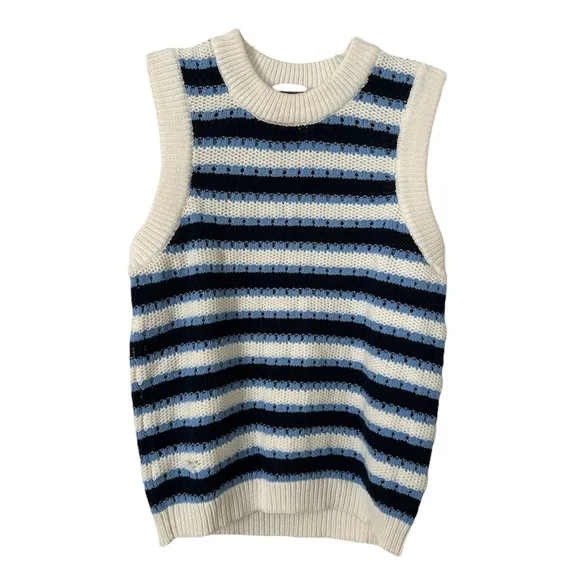 ✨BNWOT - LOFT Striped Stitchy Sweater Vest - Deep Space Blue - size M✨