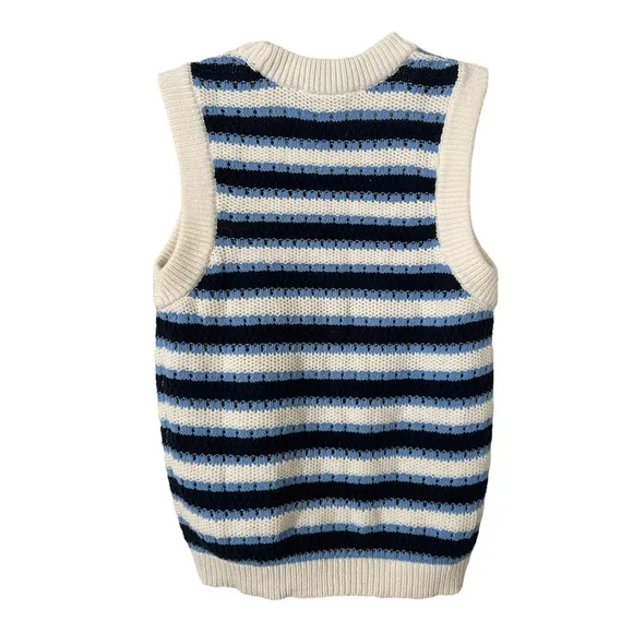 ✨BNWOT - LOFT Striped Stitchy Sweater Vest - Deep Space Blue - size M✨