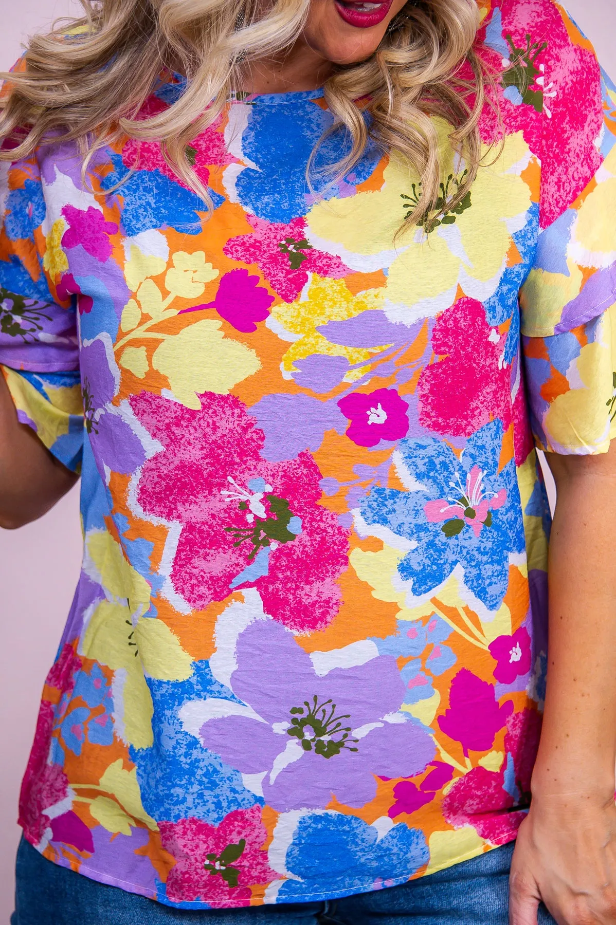 Bohemian Bliss Yellow/Multi Color Floral Top - T10097YE