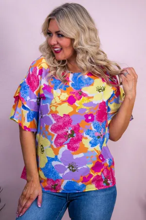 Bohemian Bliss Yellow/Multi Color Floral Top - T10097YE