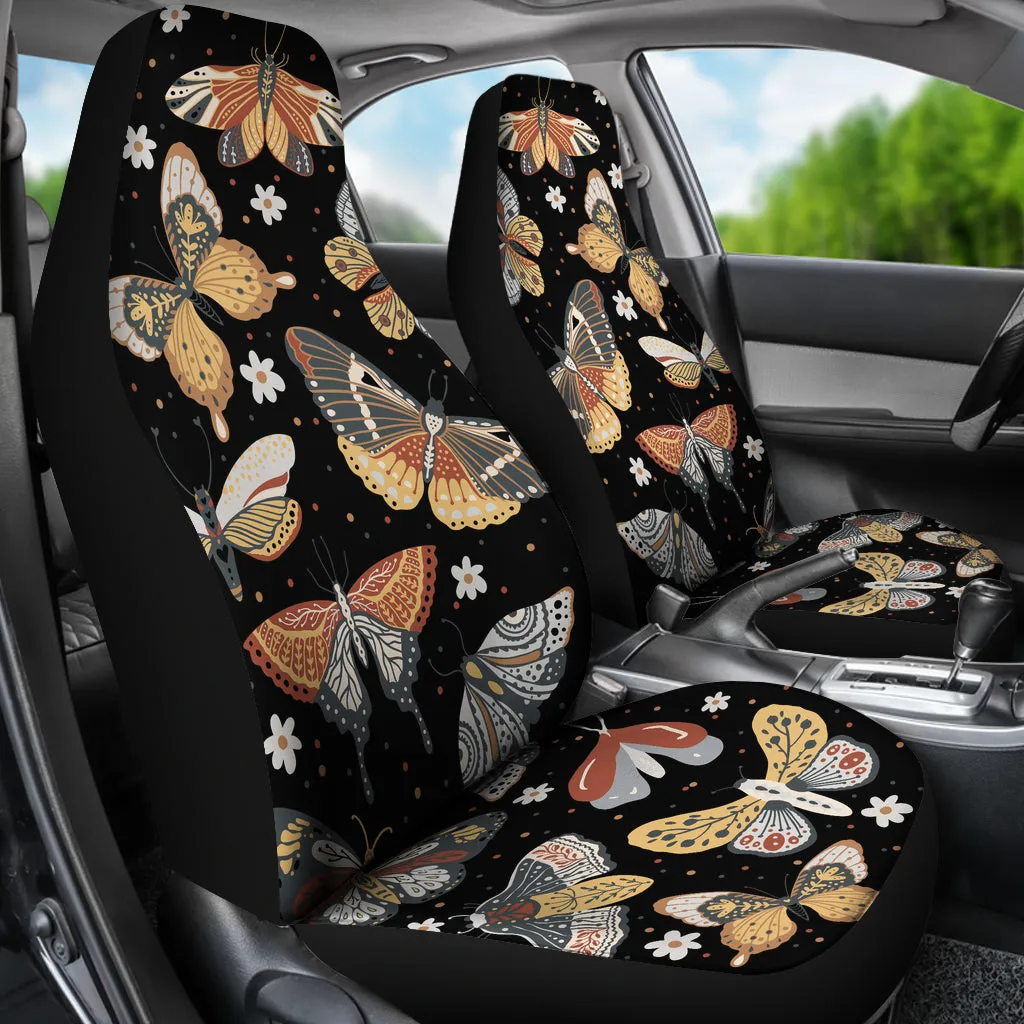 Boho Butterflies Earth Tone Car Seat Covers (set of 2)
