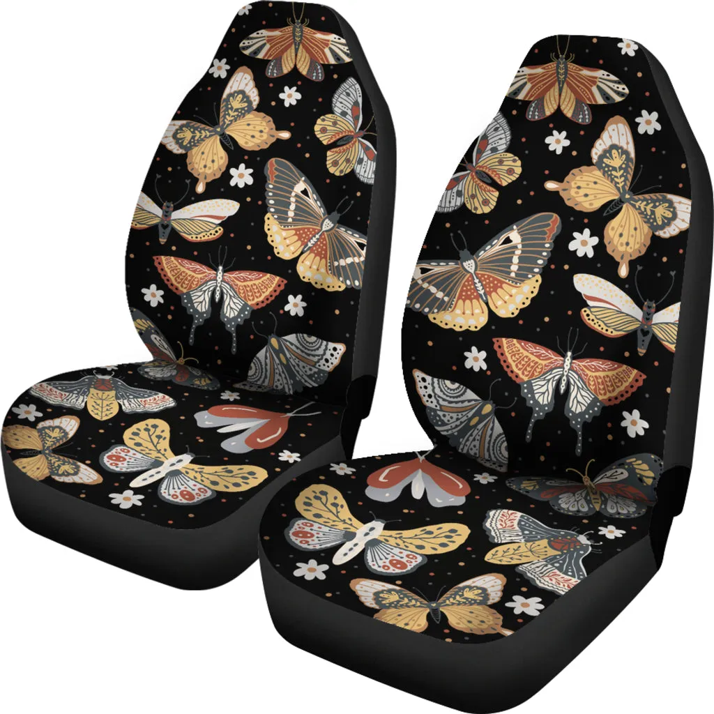 Boho Butterflies Earth Tone Car Seat Covers (set of 2)