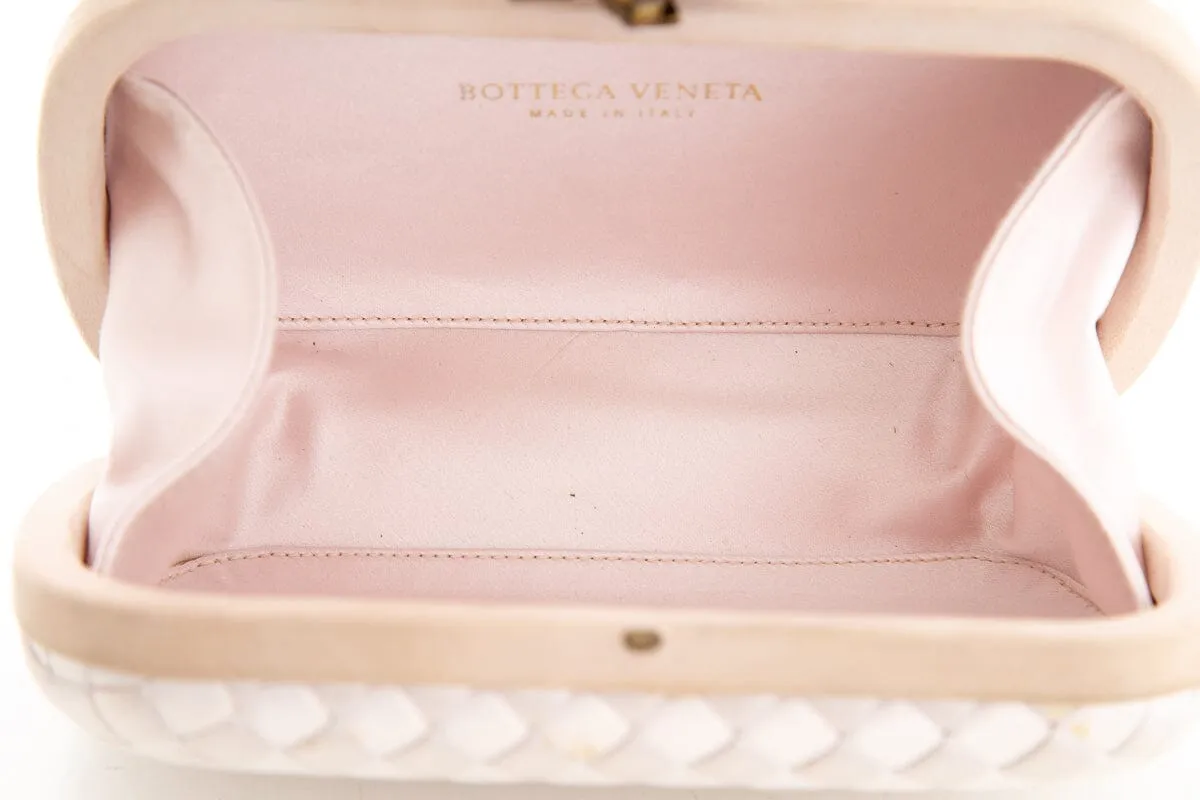 Bottega Veneta Blush Intrecciato Satin Clutch