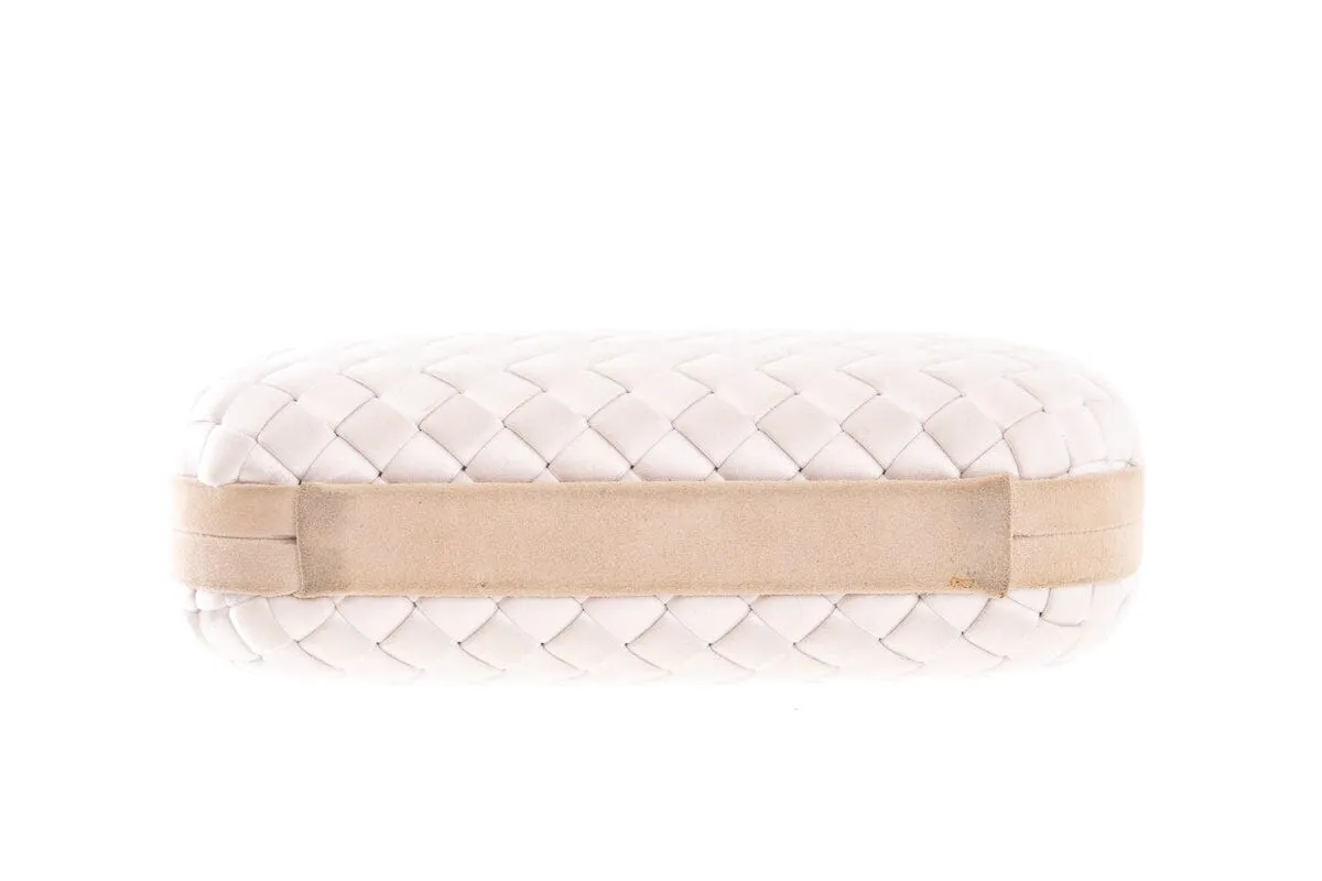 Bottega Veneta Blush Intrecciato Satin Clutch