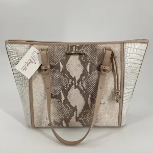 Brahmin Cream/Tan Snake Print Handbag