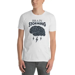 Brainstorming T Shirt  White Brainstorm Short-Sleeve Cotton T-Shirt