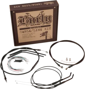 Burly Brand B30-1040 Extended Cable/Brake Line Kit for 14in. Ape Handlebars - Black Vinyl