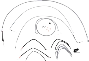 Burly Brand B30-1063 Extended Cable/Brake Line Kit for 16in. Gorilla Handlebars - Stainless Steel