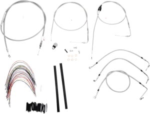 Burly Brand B30-1084 Extended Cable/Brake Line Kit for 18in. Gorilla Handlebars - Stainless Steel