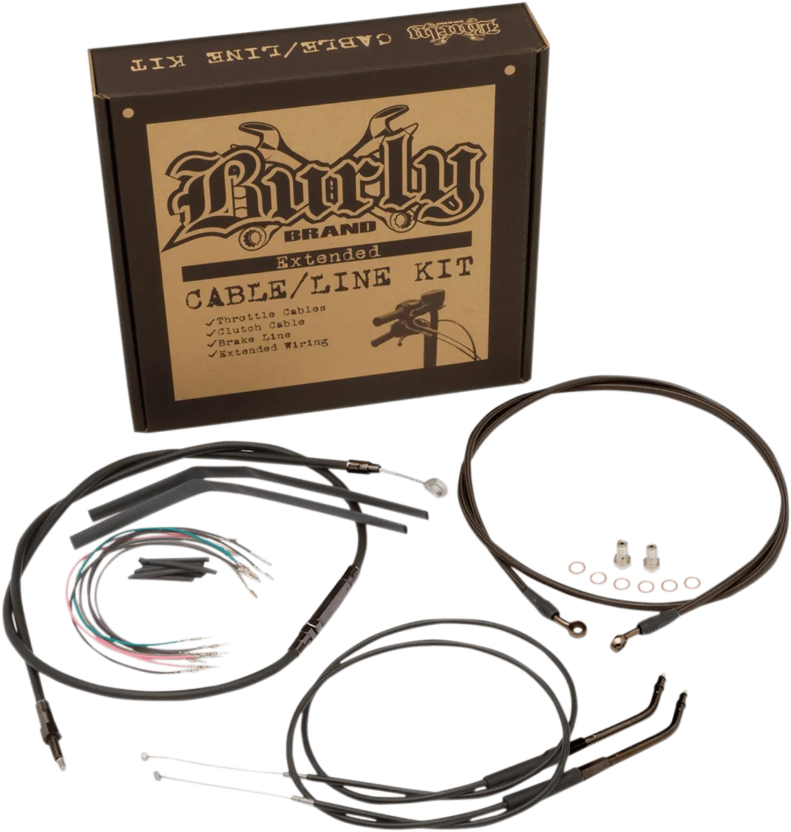 Burly Brand B30-1210 T-Bar Cable and Brake Line Kit - 12in.