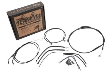 Burly Brand B30-1272 Extended Cable/Brake Line Kit for 8in. Ape Handlebars - Black