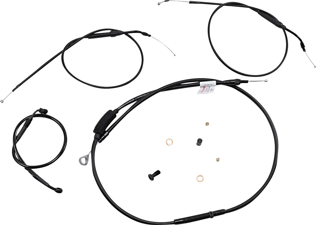 Burly Brand B30-1272 Extended Cable/Brake Line Kit for 8in. Ape Handlebars - Black