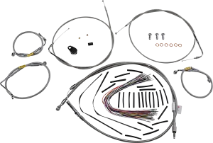 Burly Brand B30-1292 Extended Cable/Brake Line Kit for 13in. Gorilla Handlebars - Stainless Steel