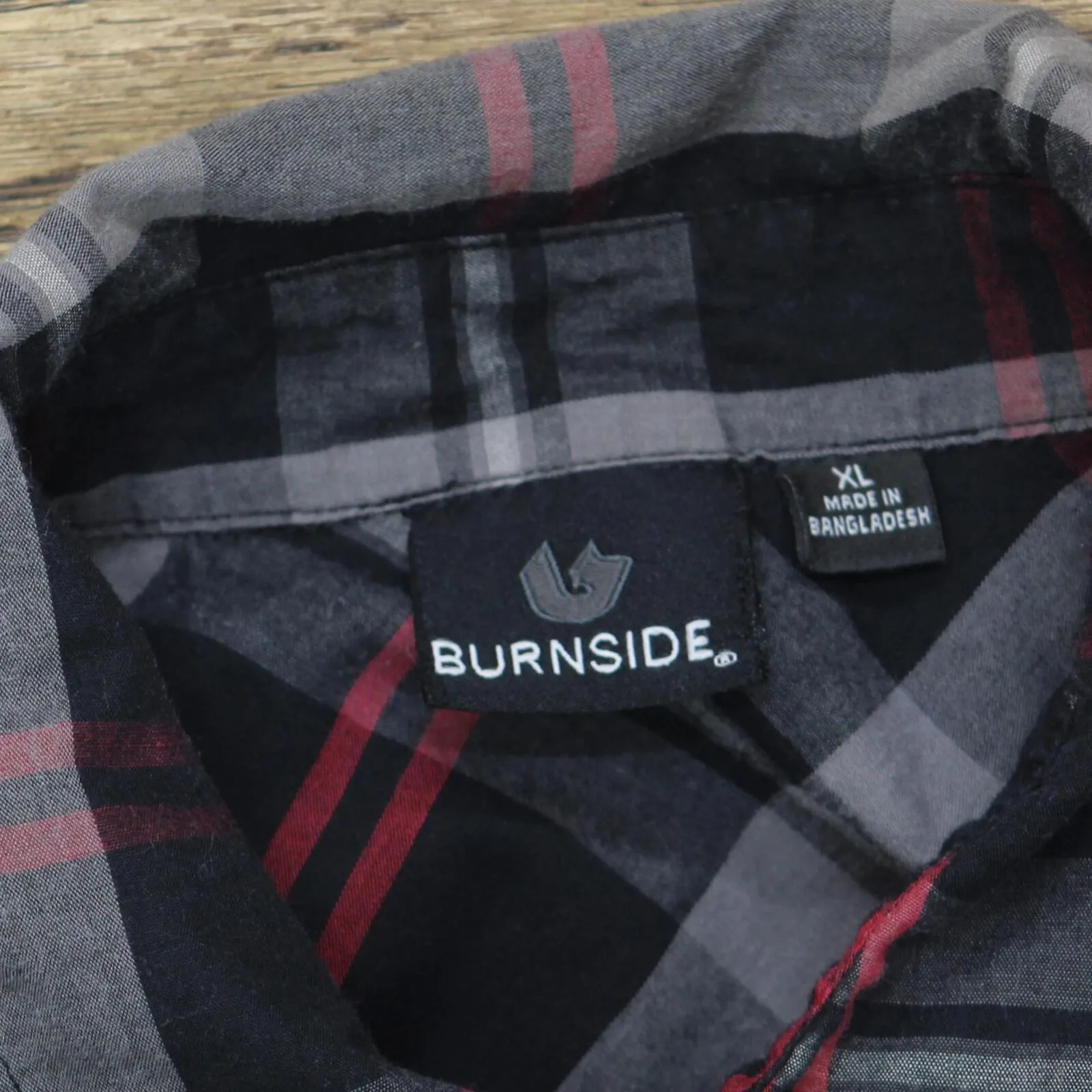 Burnside Mens Plaid Button Up Short Sleeve Shirt 166c1e4d57e742 Black Multi XL