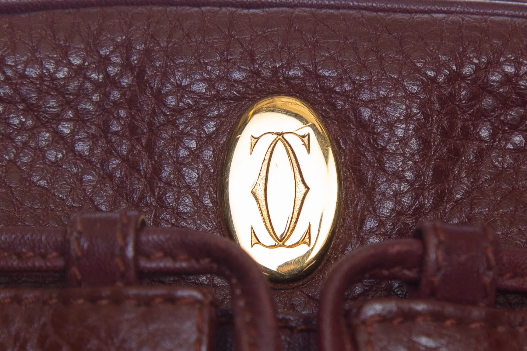Cartier Red Grained Leather Must Line Handbag