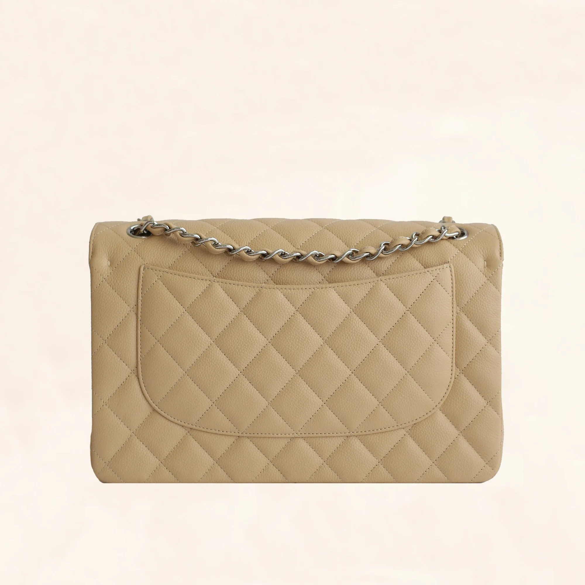 Chanel | Beige Caviar Classic Double Flap Bag | Jumbo