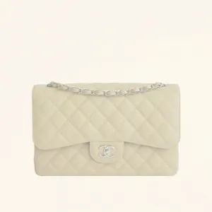 Chanel | Beige Caviar Classic Double Flap Bag | Jumbo