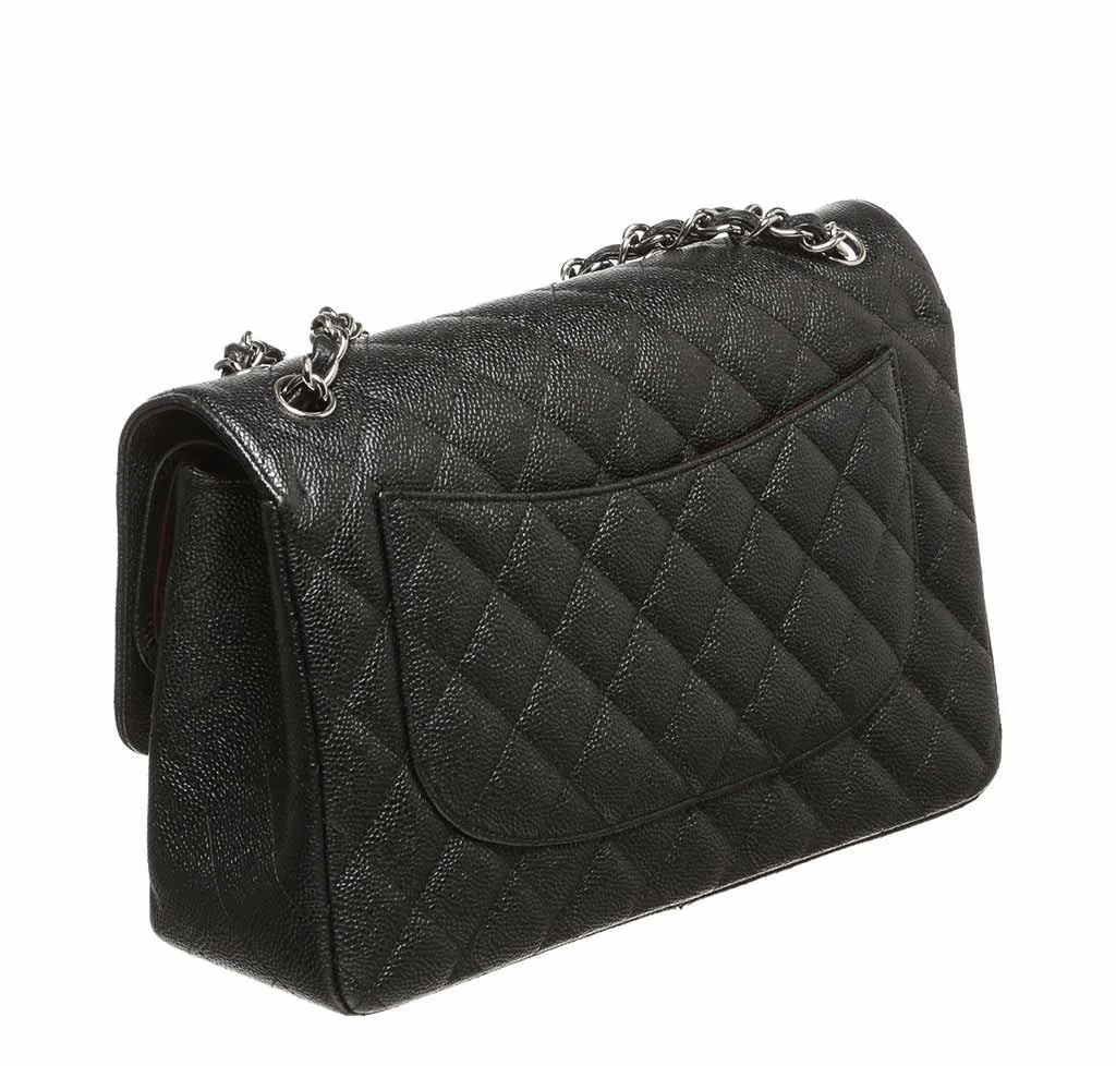 Chanel Black Double Flap Jumbo Classic 2.55 Bag