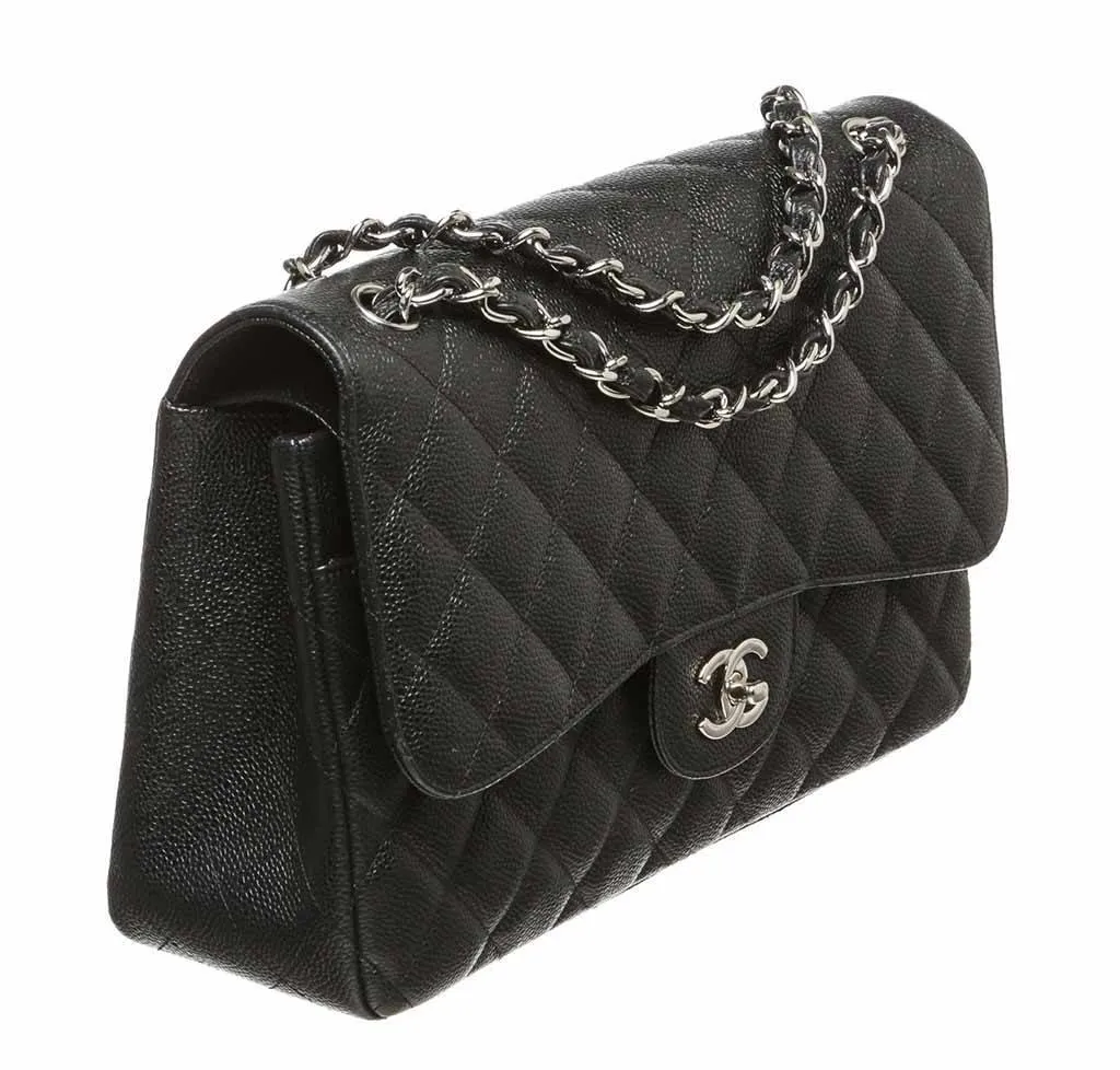 Chanel Black Double Flap Jumbo Classic 2.55 Bag