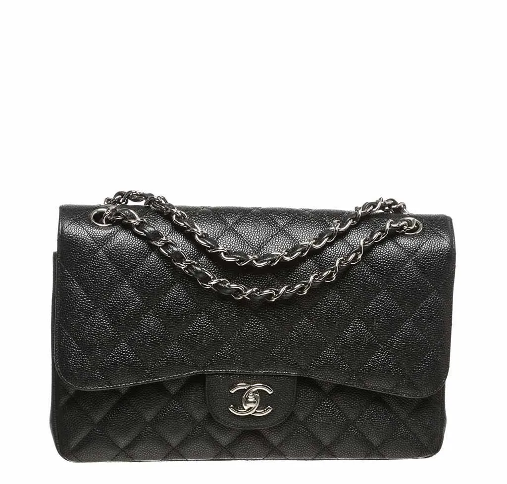 Chanel Black Double Flap Jumbo Classic 2.55 Bag