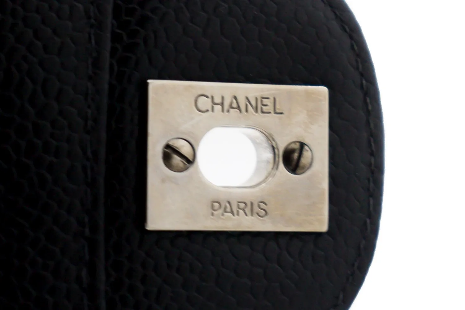 CHANEL Classic Large 11" Chain Shoulder Bag Black Grained Calfskin h58