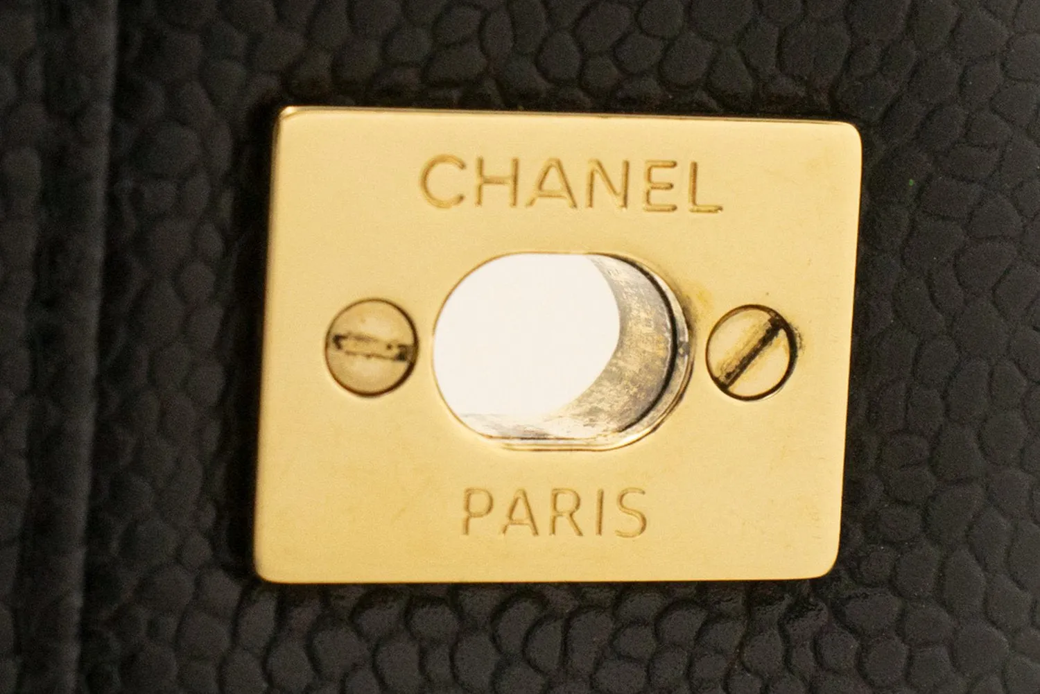 CHANEL Classic Large 11" Grained Calfskin Chain Shoulder Bag Black L65