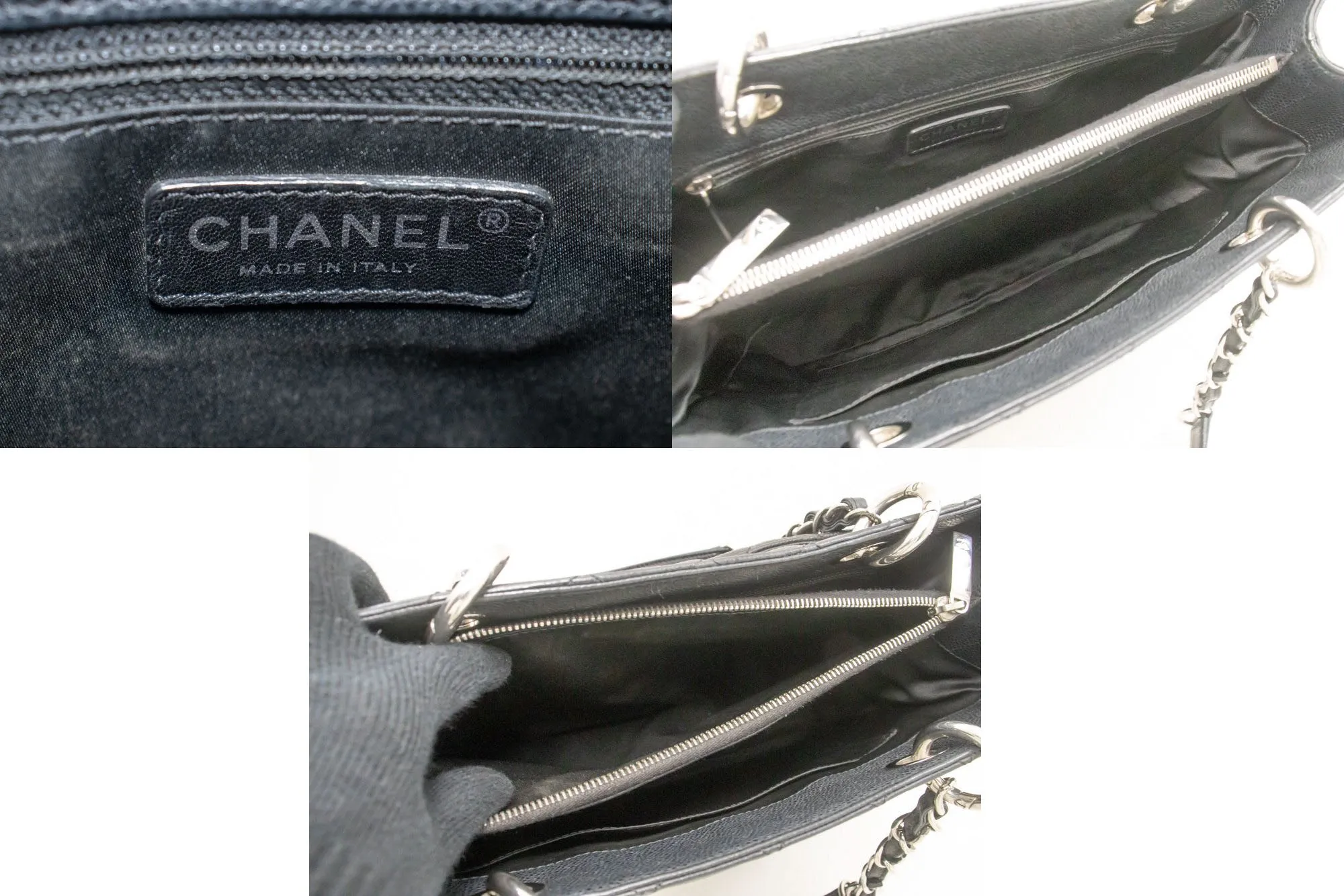 CHANEL Grained Calfskin GST 13" Grand Shopping Tote Chain Shoulder p22