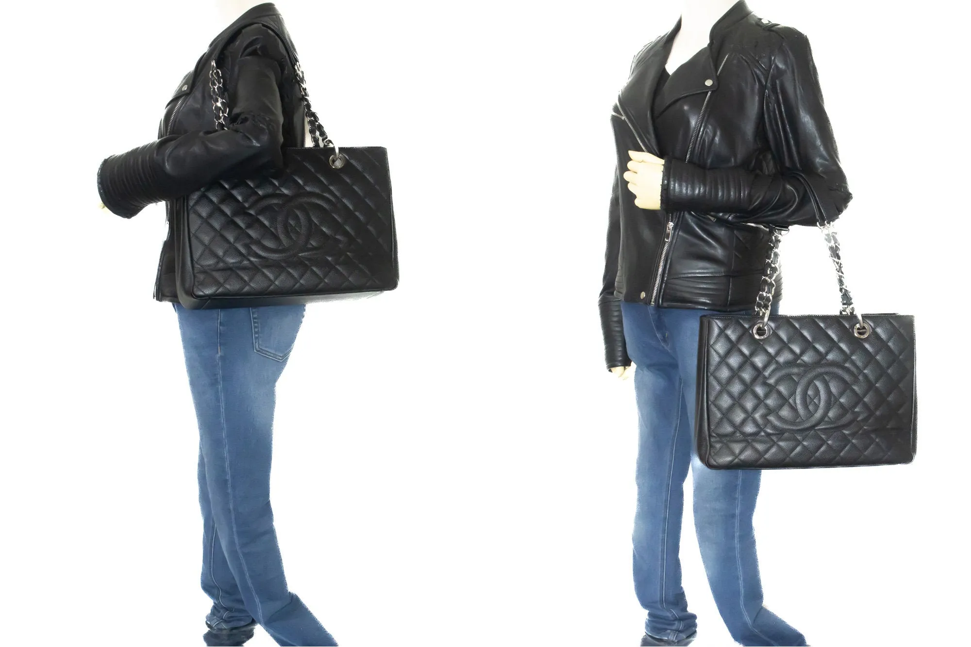 CHANEL Grained Calfskin GST 13" Grand Shopping Tote Chain Shoulder p22